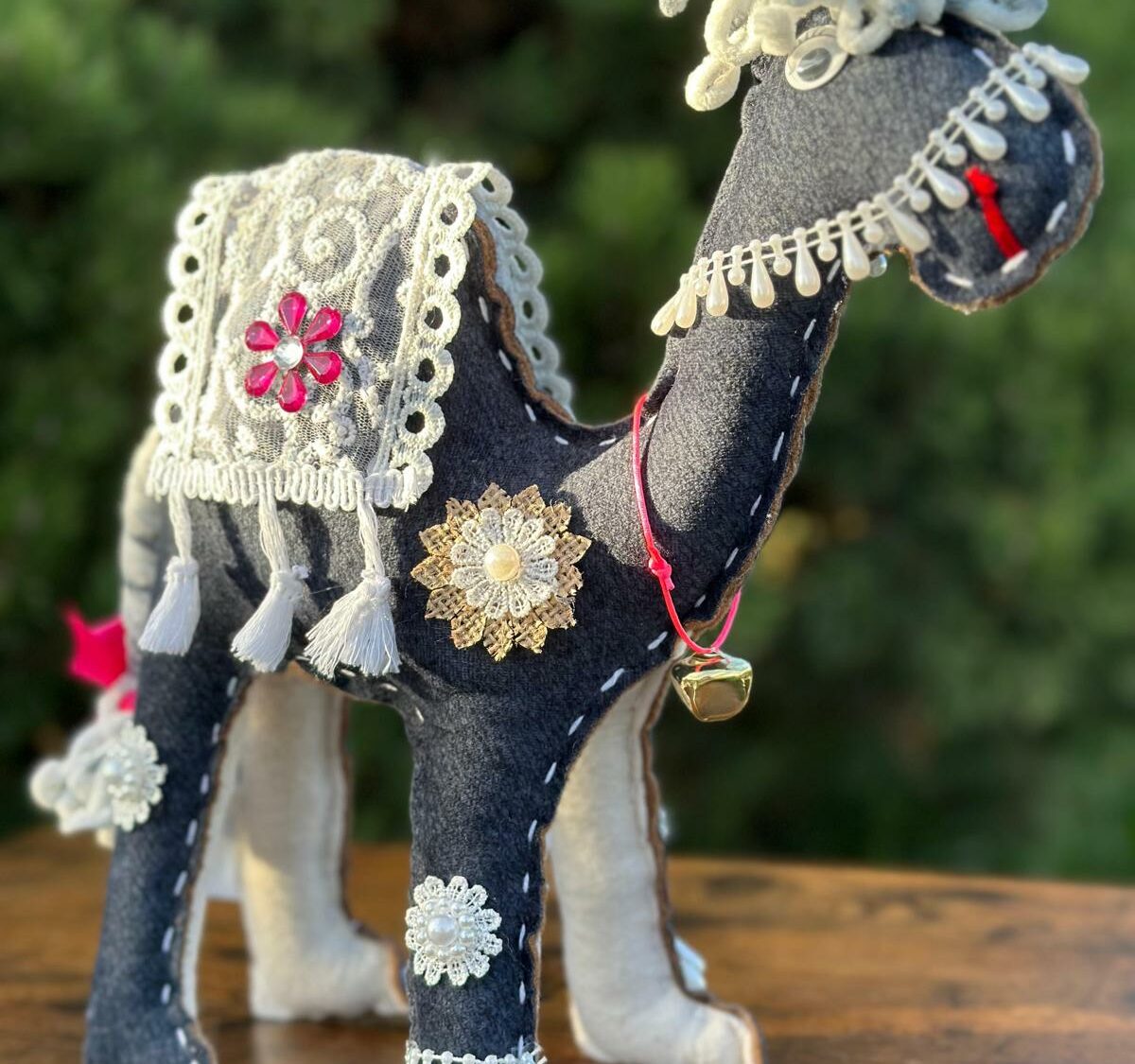 Wielbłądziak granatowy z biało-szarą grzywą