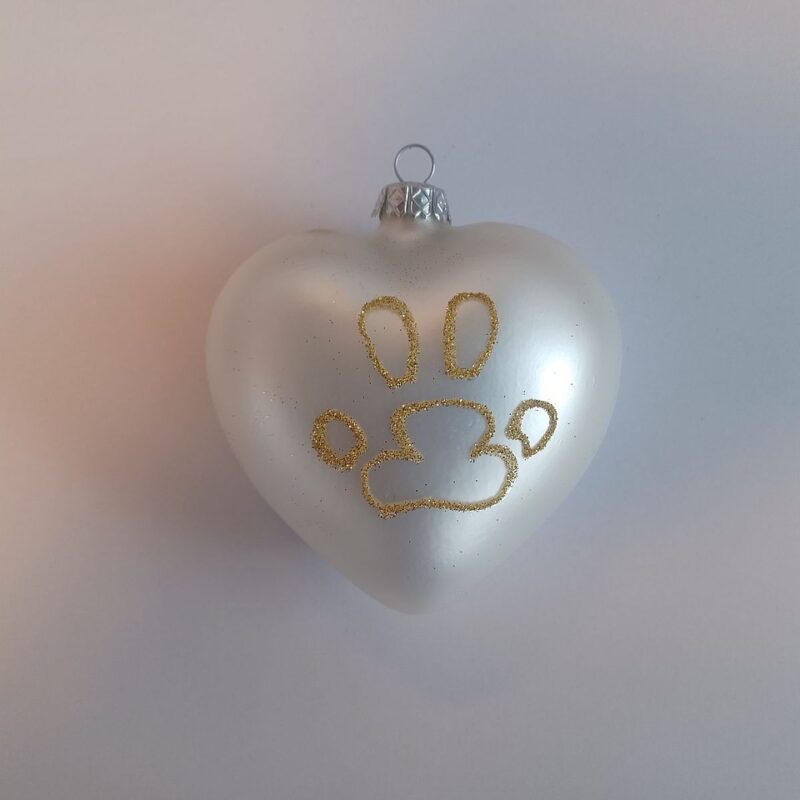 Bombka Świąteczna Łapka biała