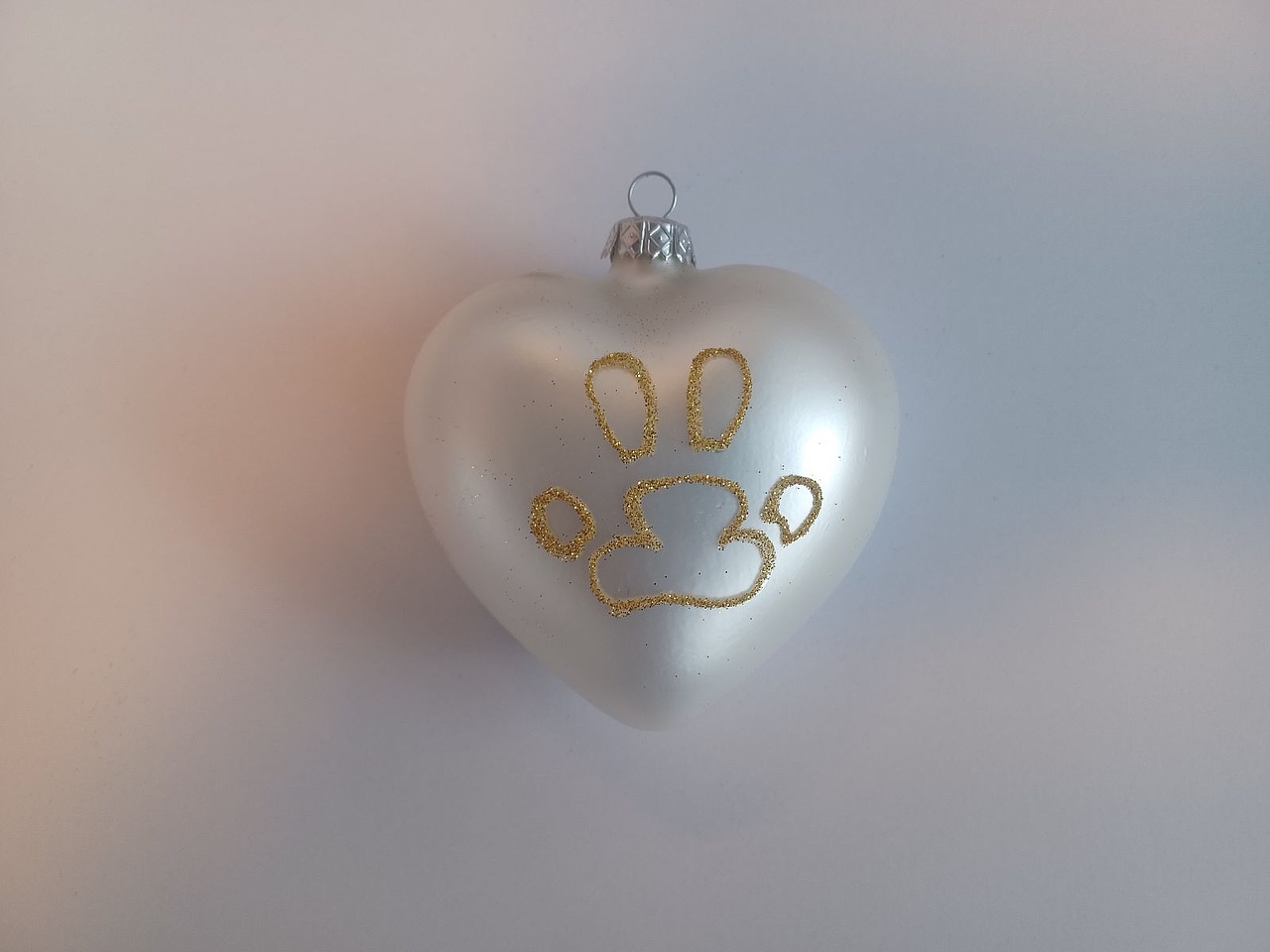 Bombka Świąteczna Łapka biała