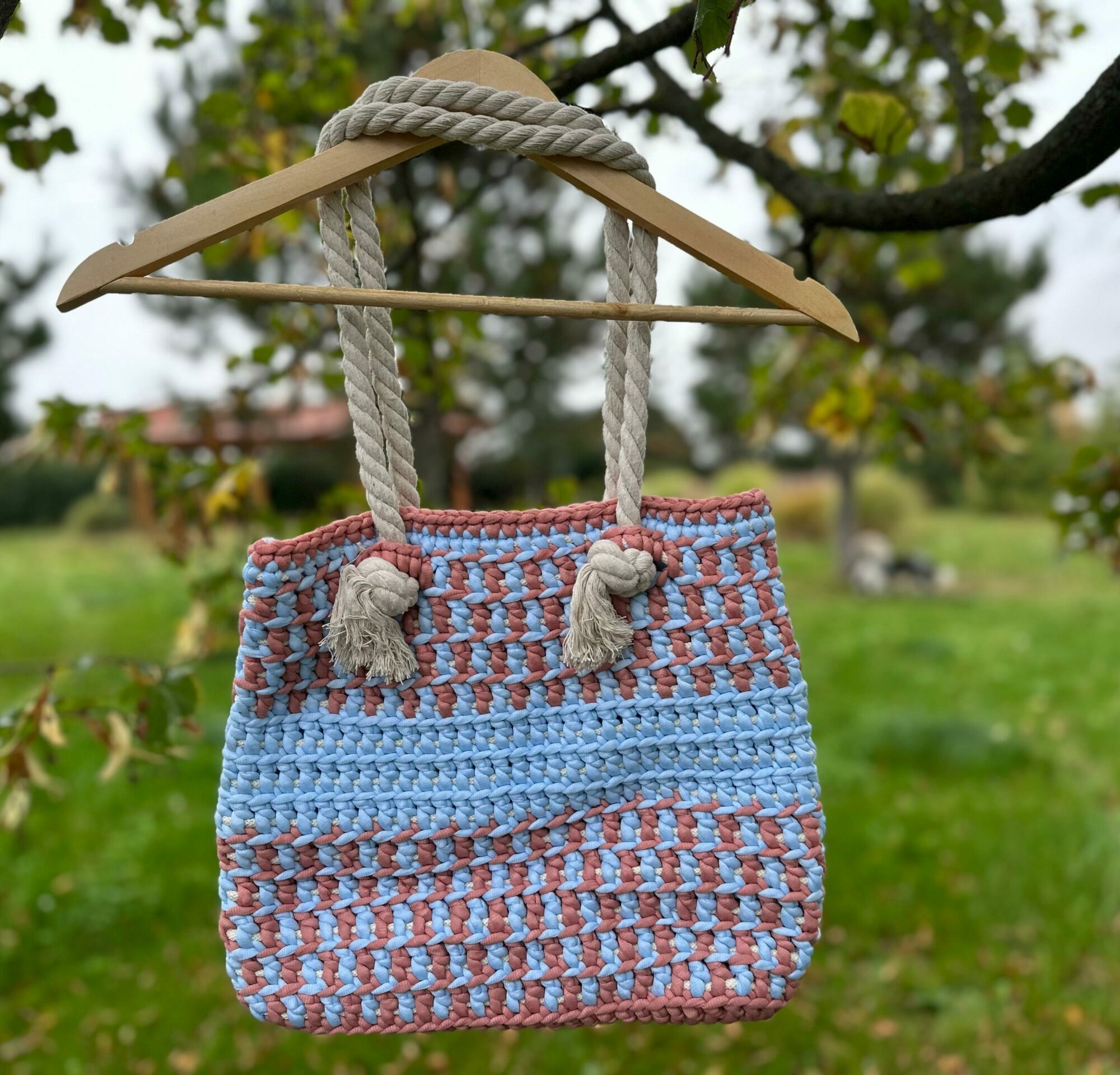 Torba Handmade niebiesko-brązowa