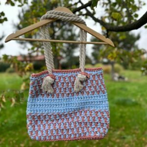 Torba Handmade niebiesko-brązowa