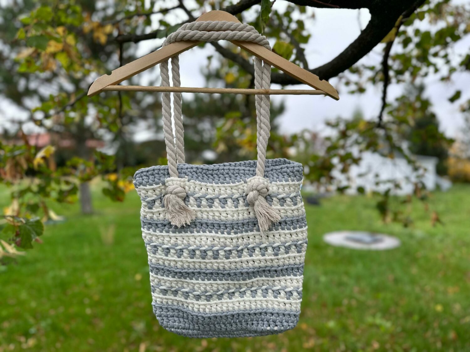 Torba Handmade szaro-kremowa