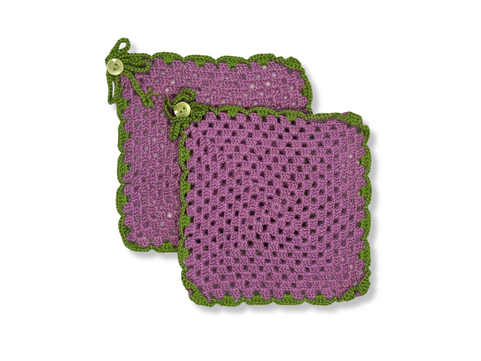 Chwytak/łapka na garnki handmade różowo-zielona