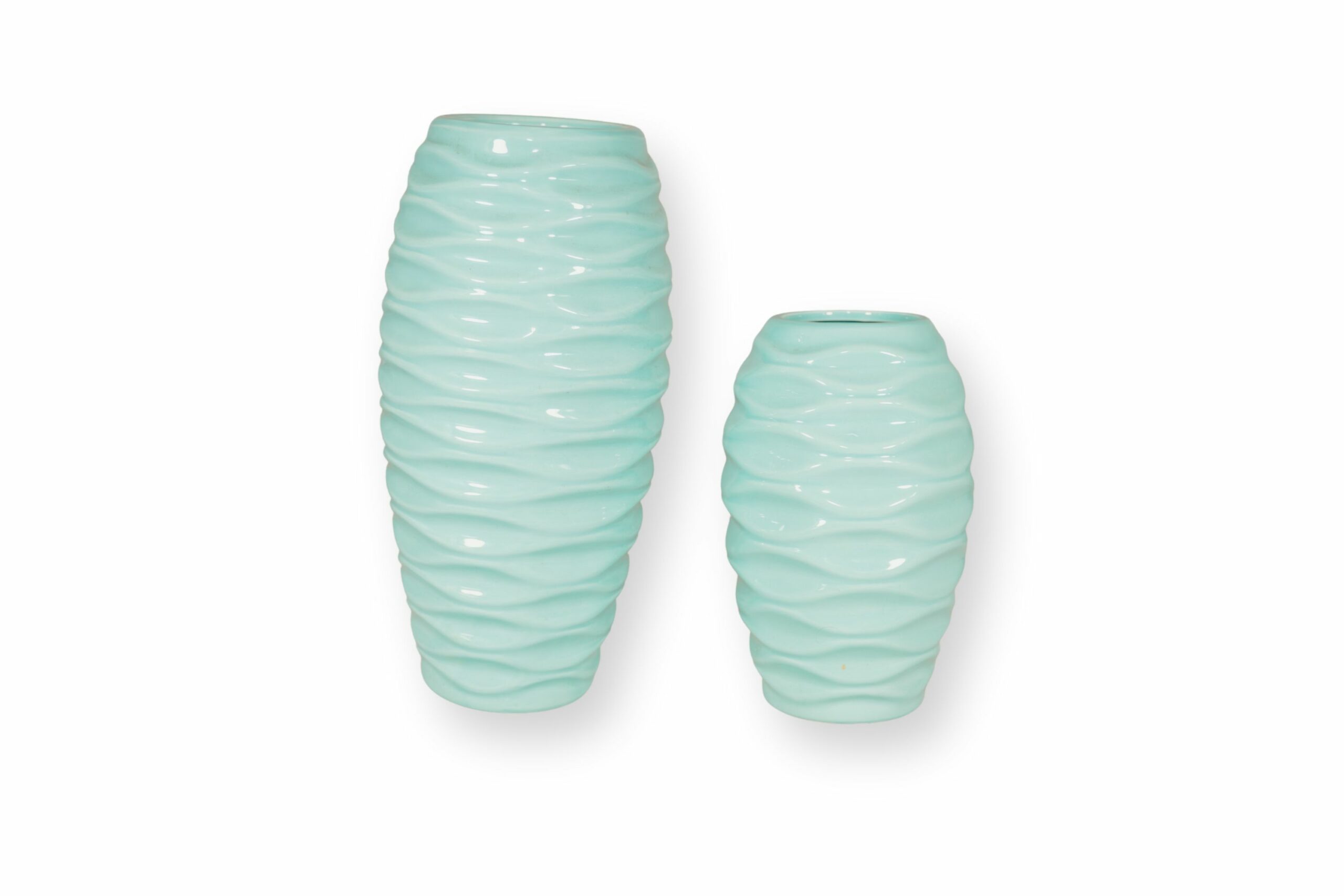 Zestaw wazony ceramiczne błękitne
