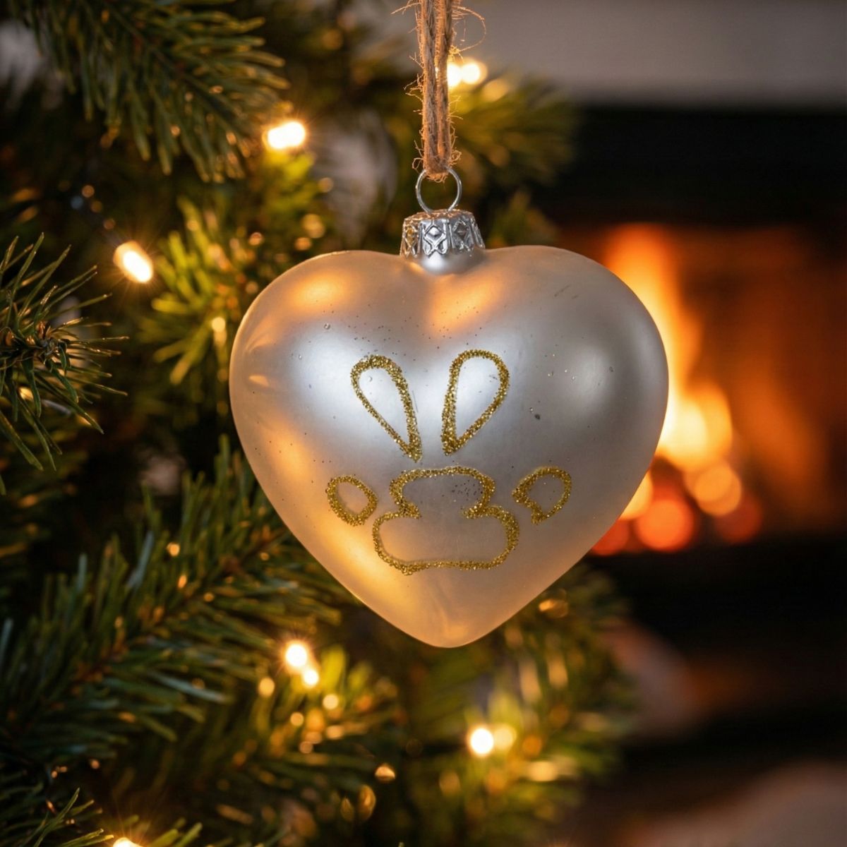 Bombka łapka biała