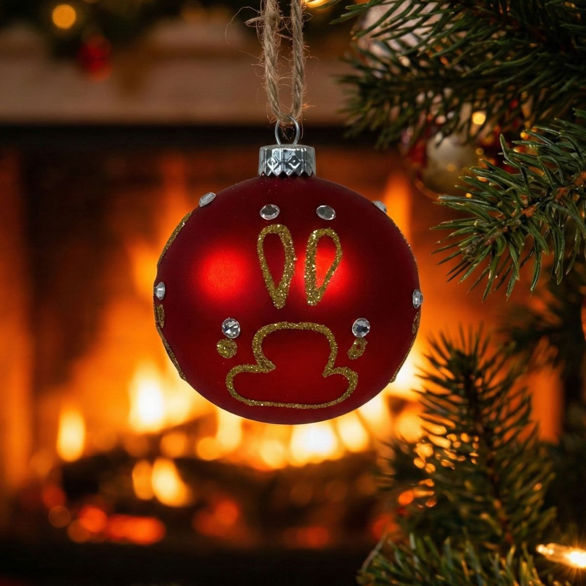 Bombka czerwona łapka