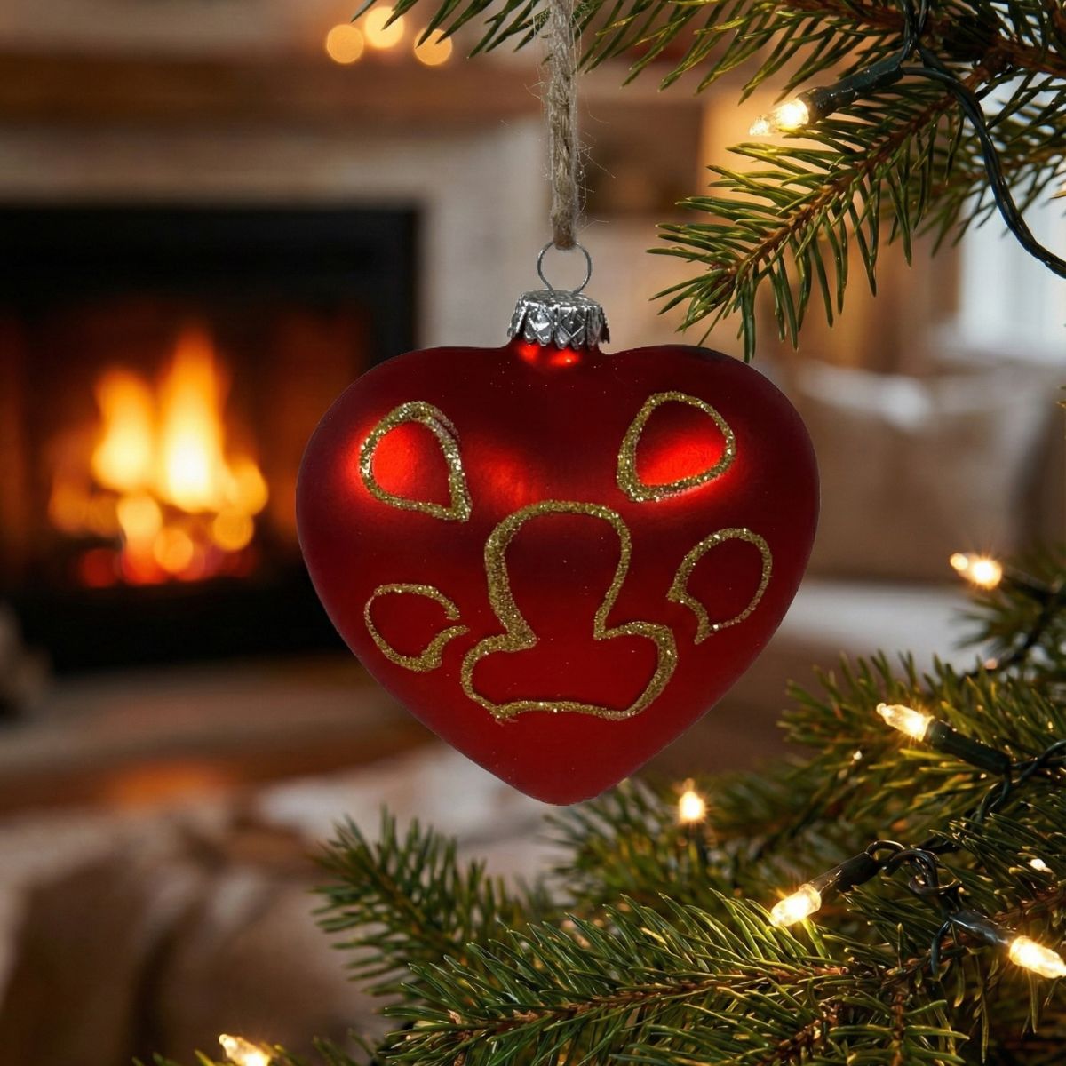 Bombka łapka czerwona