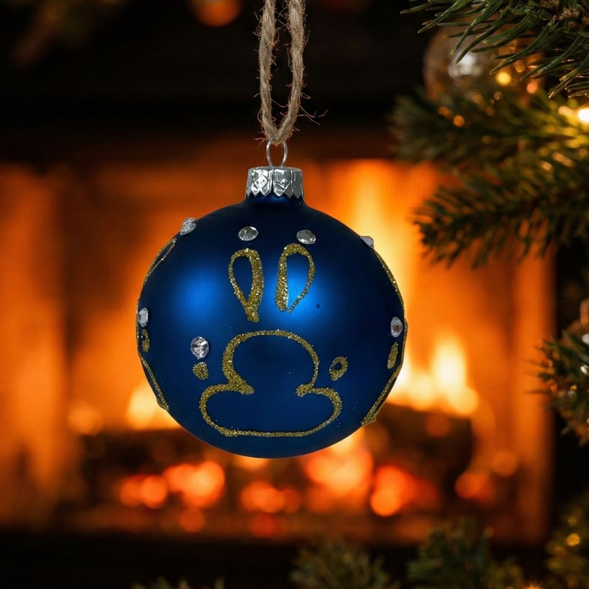 Bombka niebieska łapka