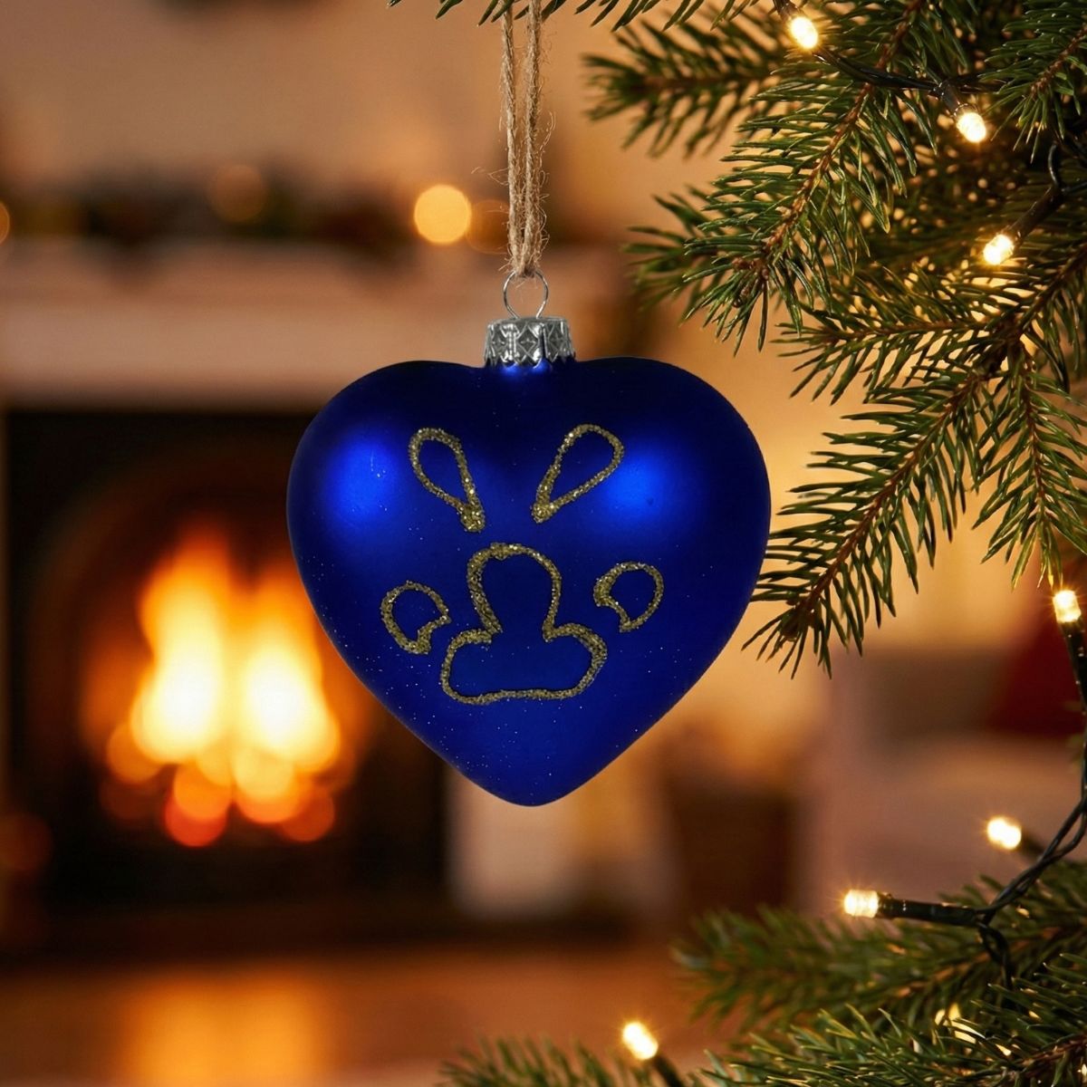 Bombka łapka niebieska