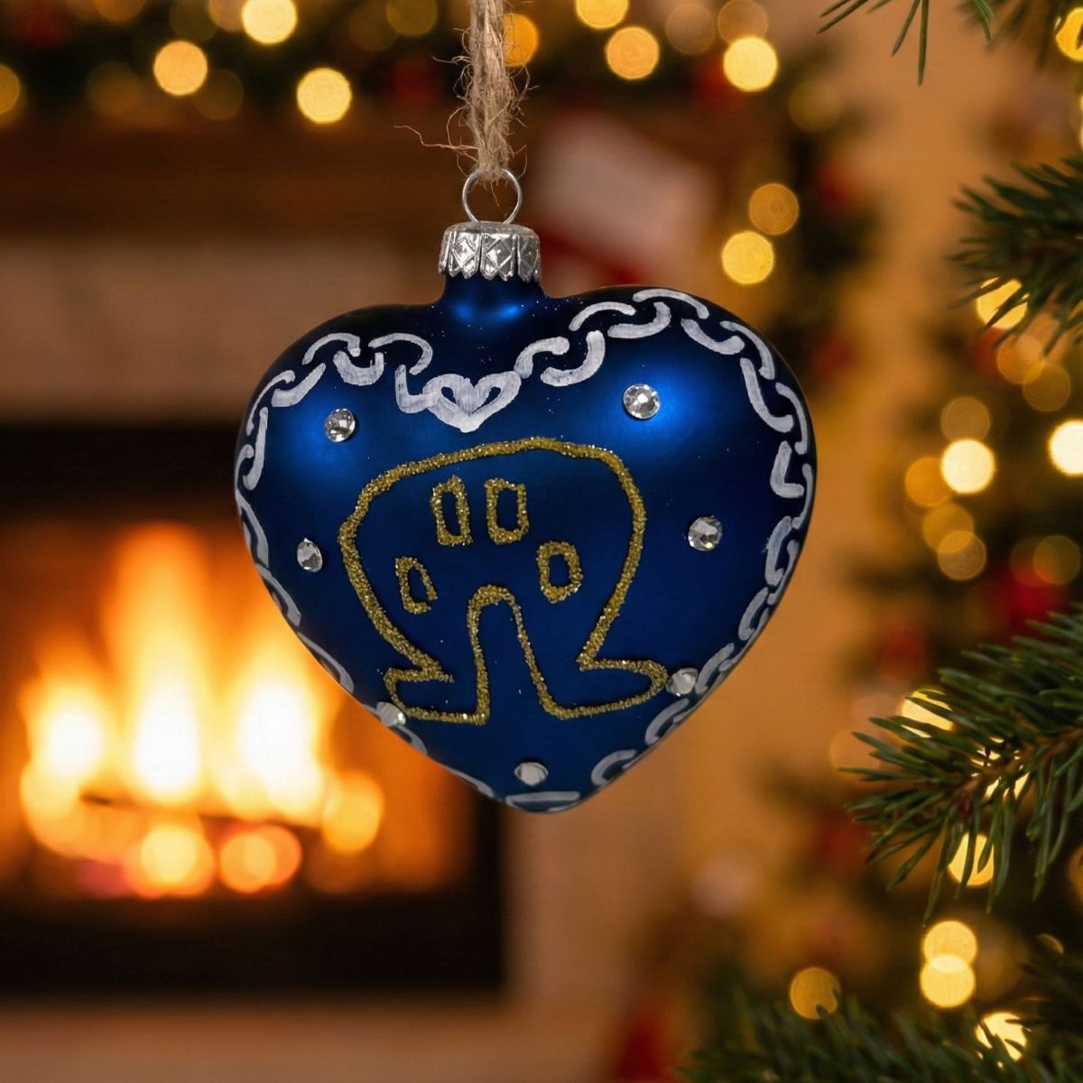 Bombka niebieska podkowa