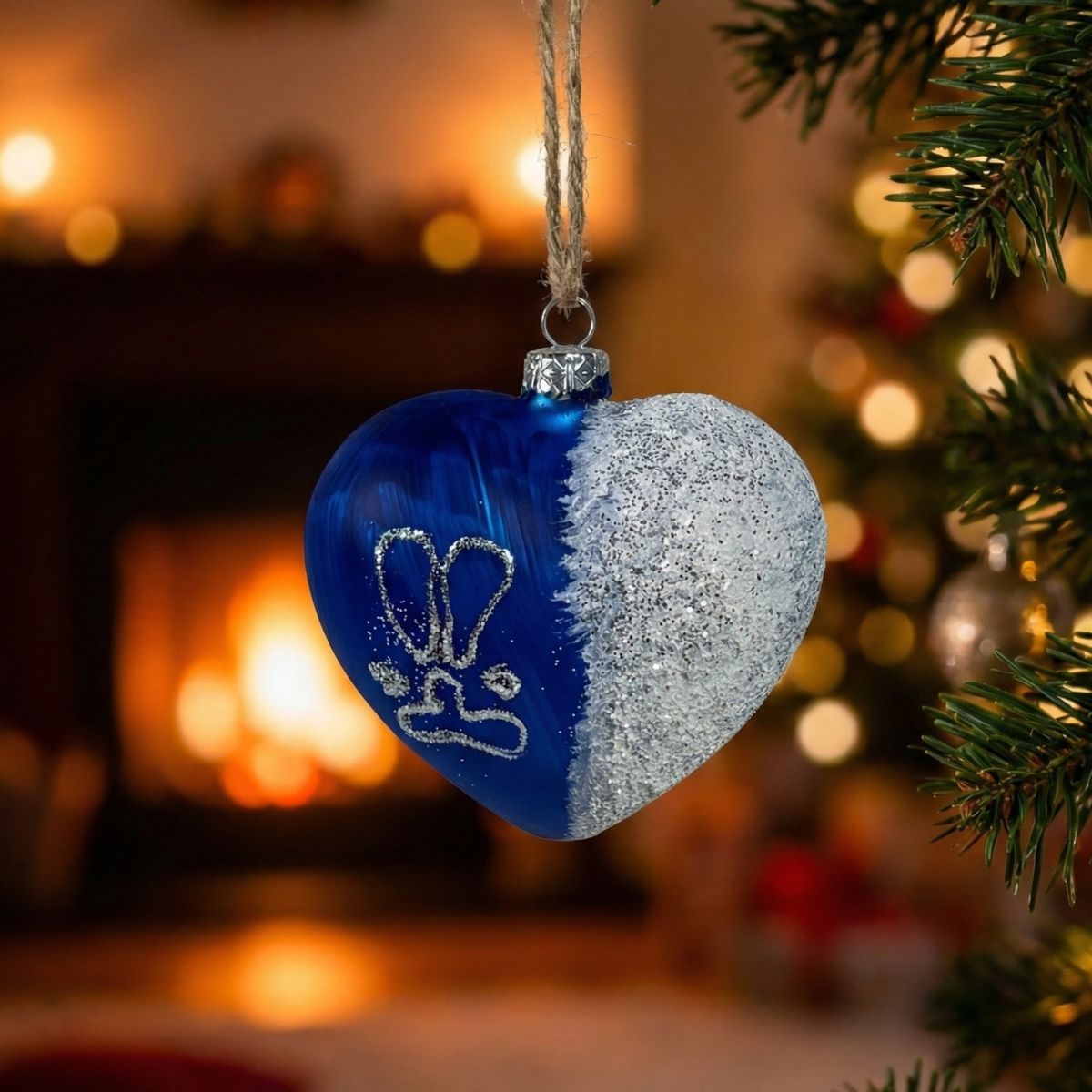 Bombka niebieska serce