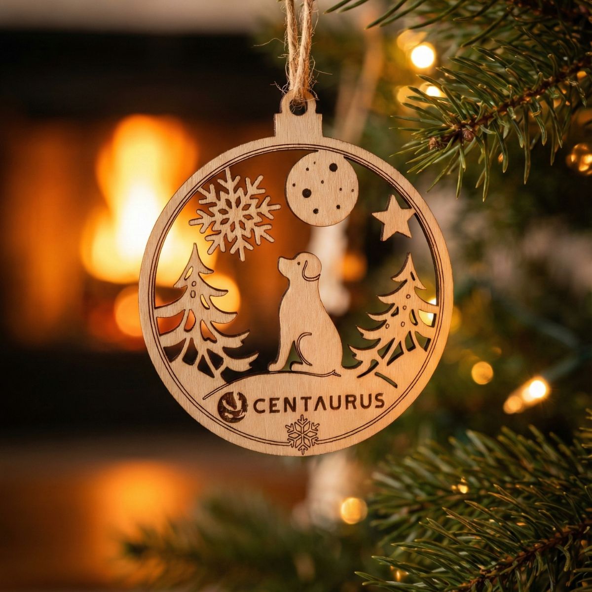 Bombka drewniana piesek