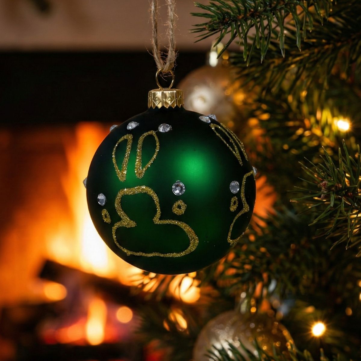 Bombka zielona łapka