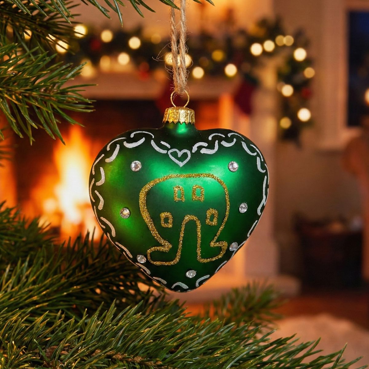 Bombka zielona podkowa