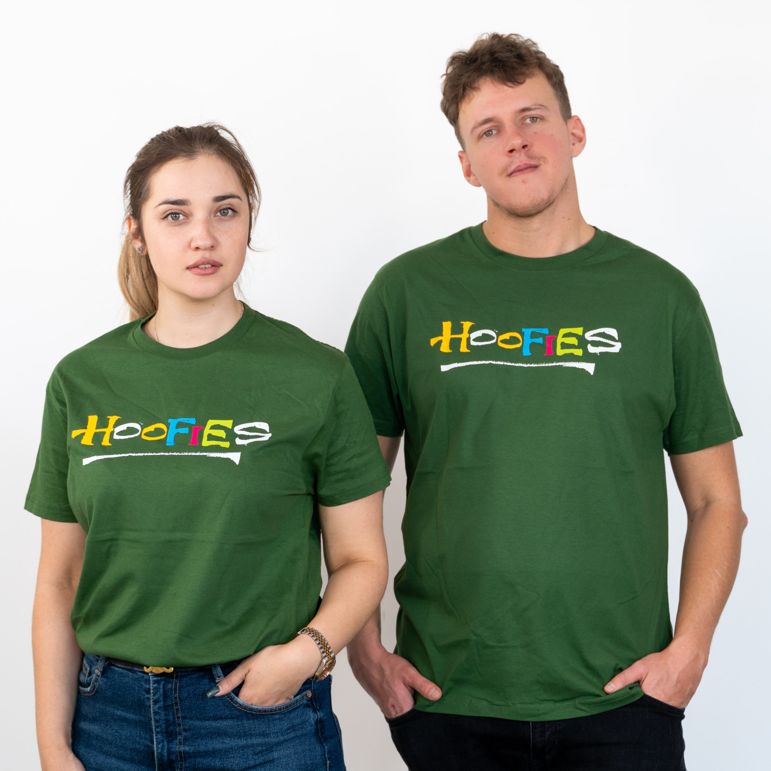 Koszulka zielona unisex - logo Hoofies