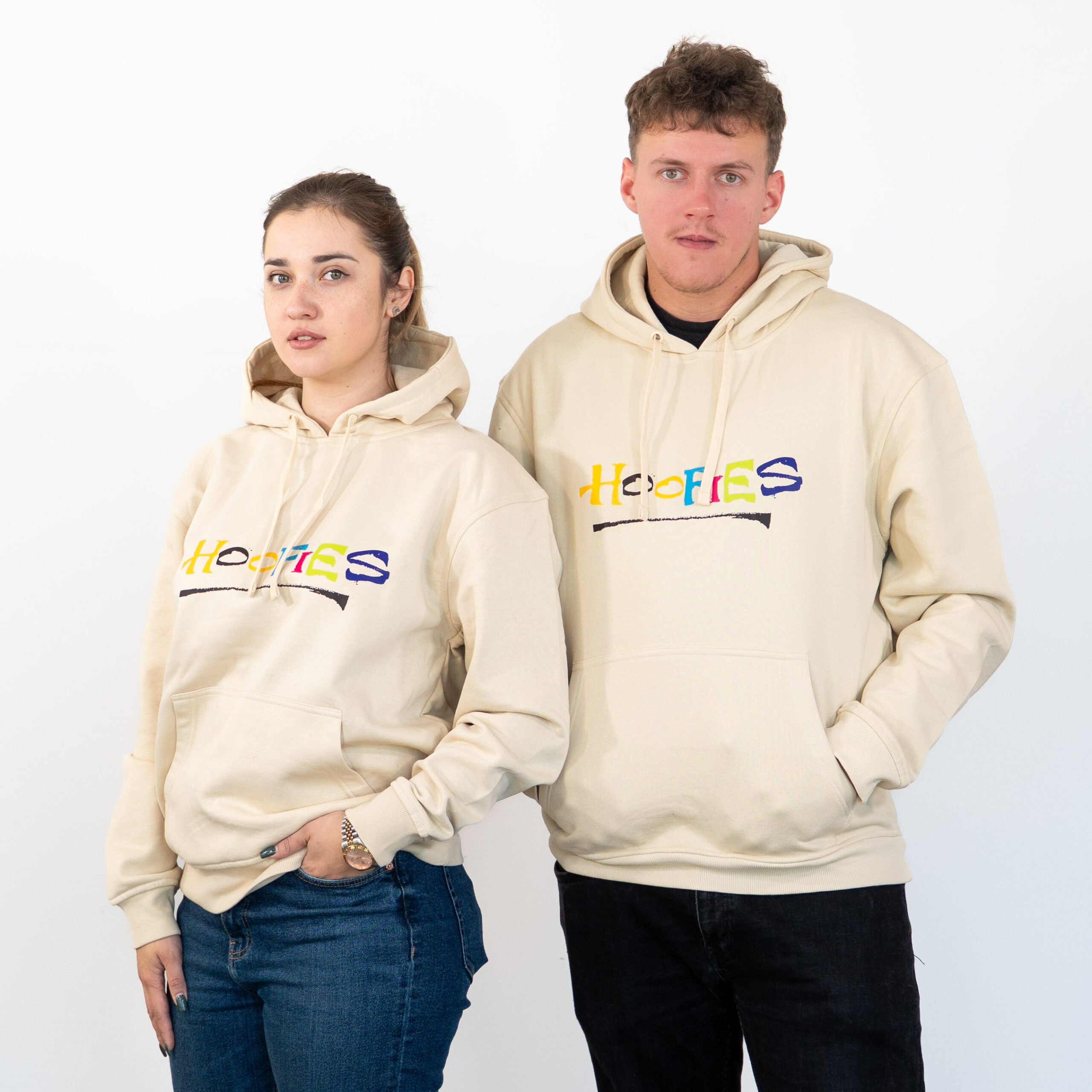 Bluza kremowa unisex - logo Hoofies