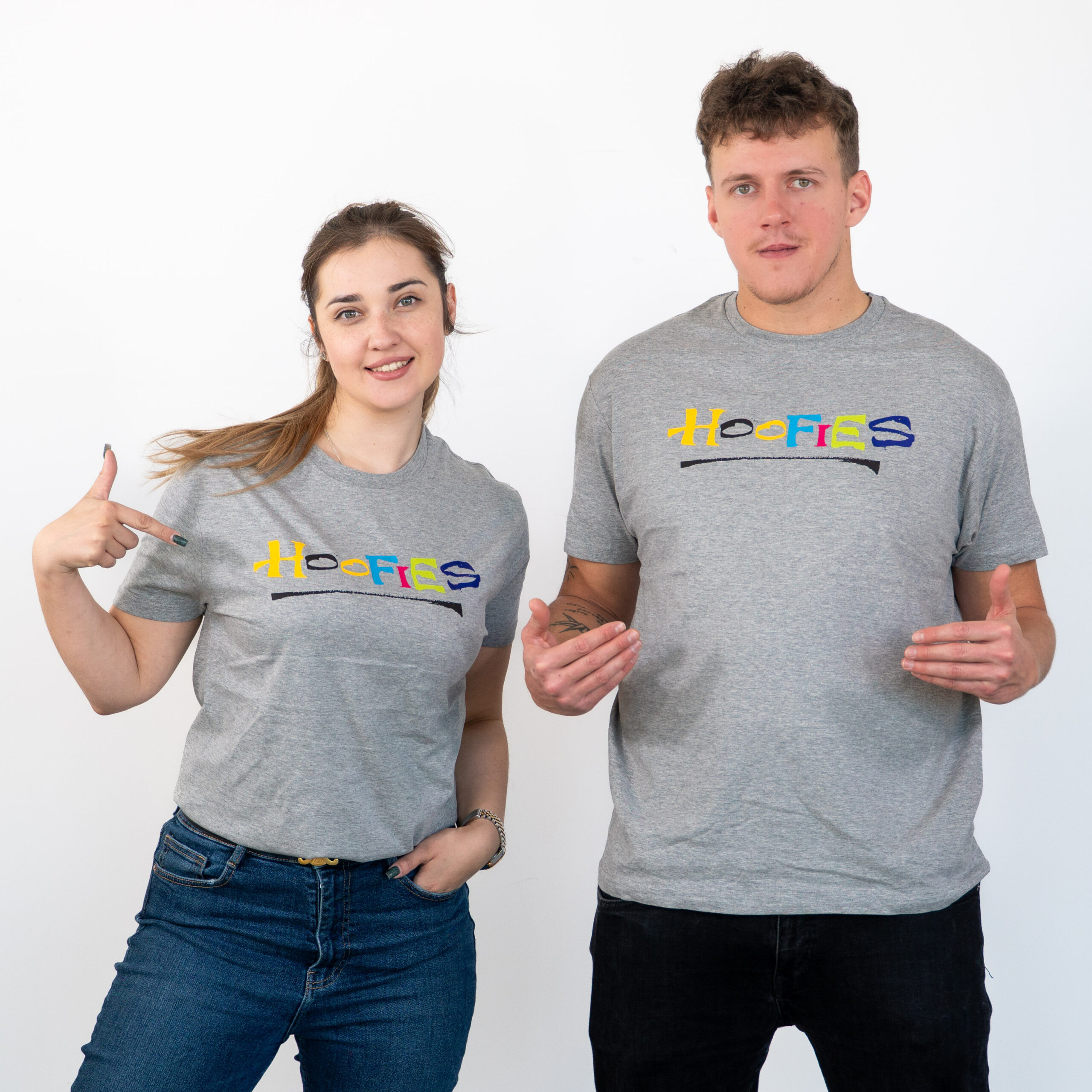 Koszulka szara unisex - logo Hoofies