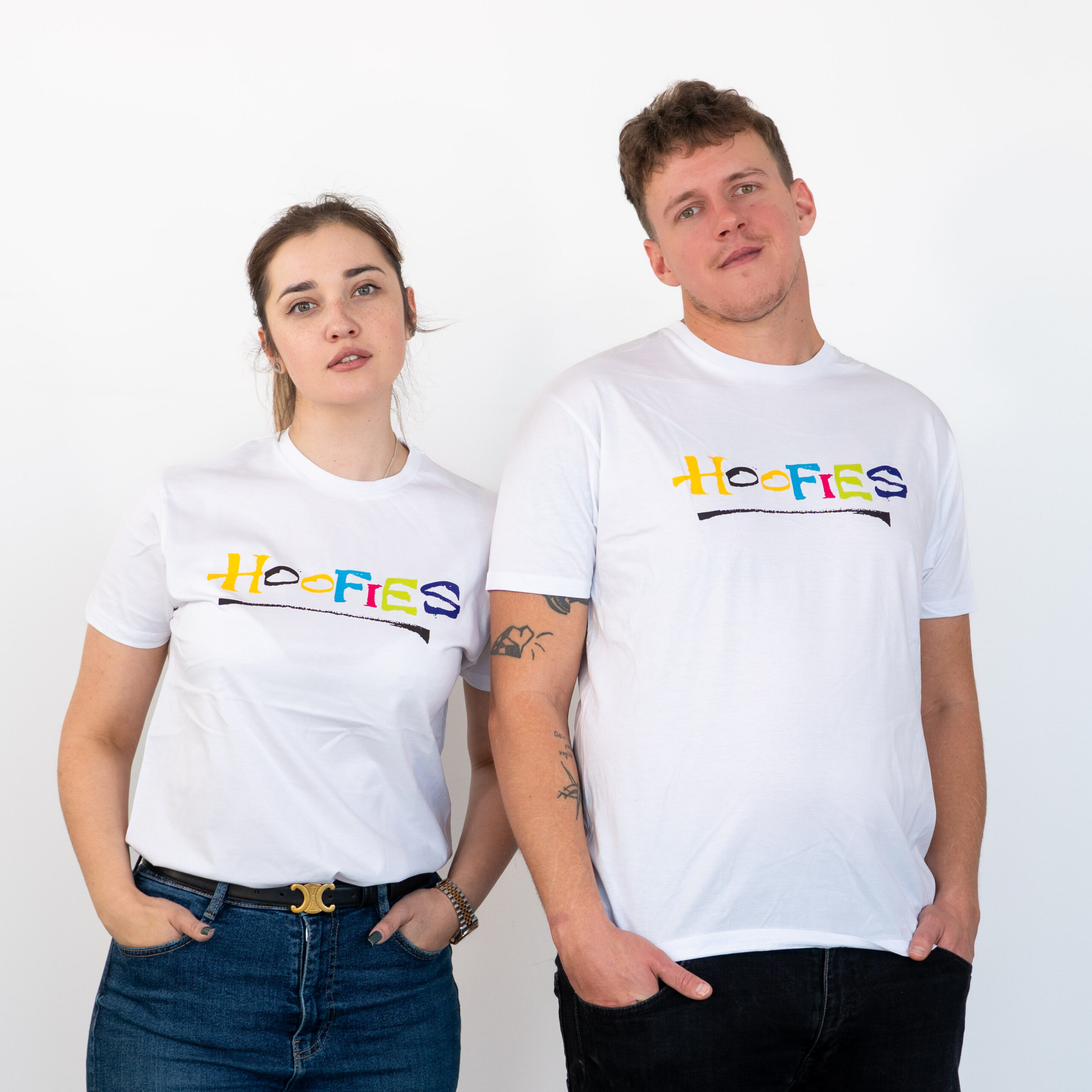 Koszulka biała unisex - logo Hoofies