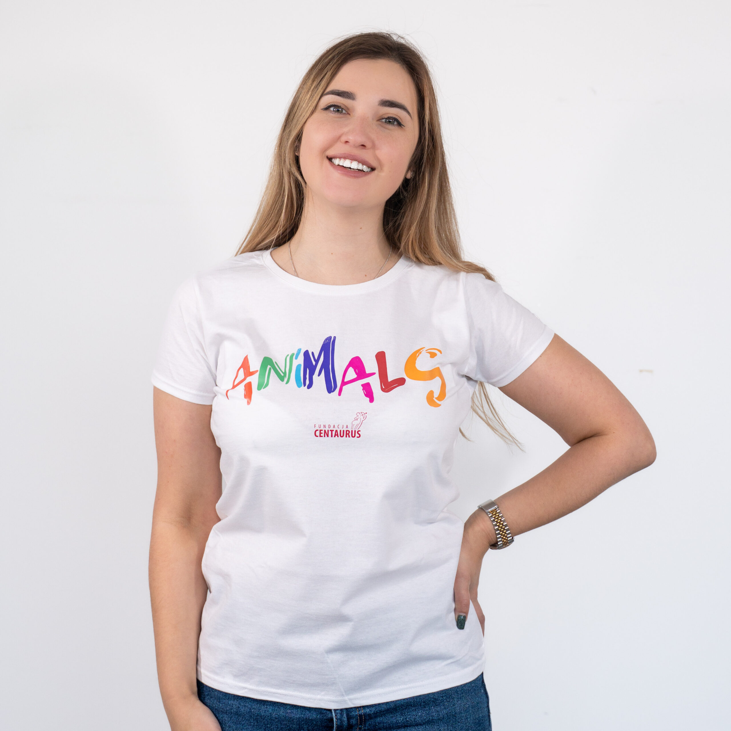 Koszulka biała damska animals