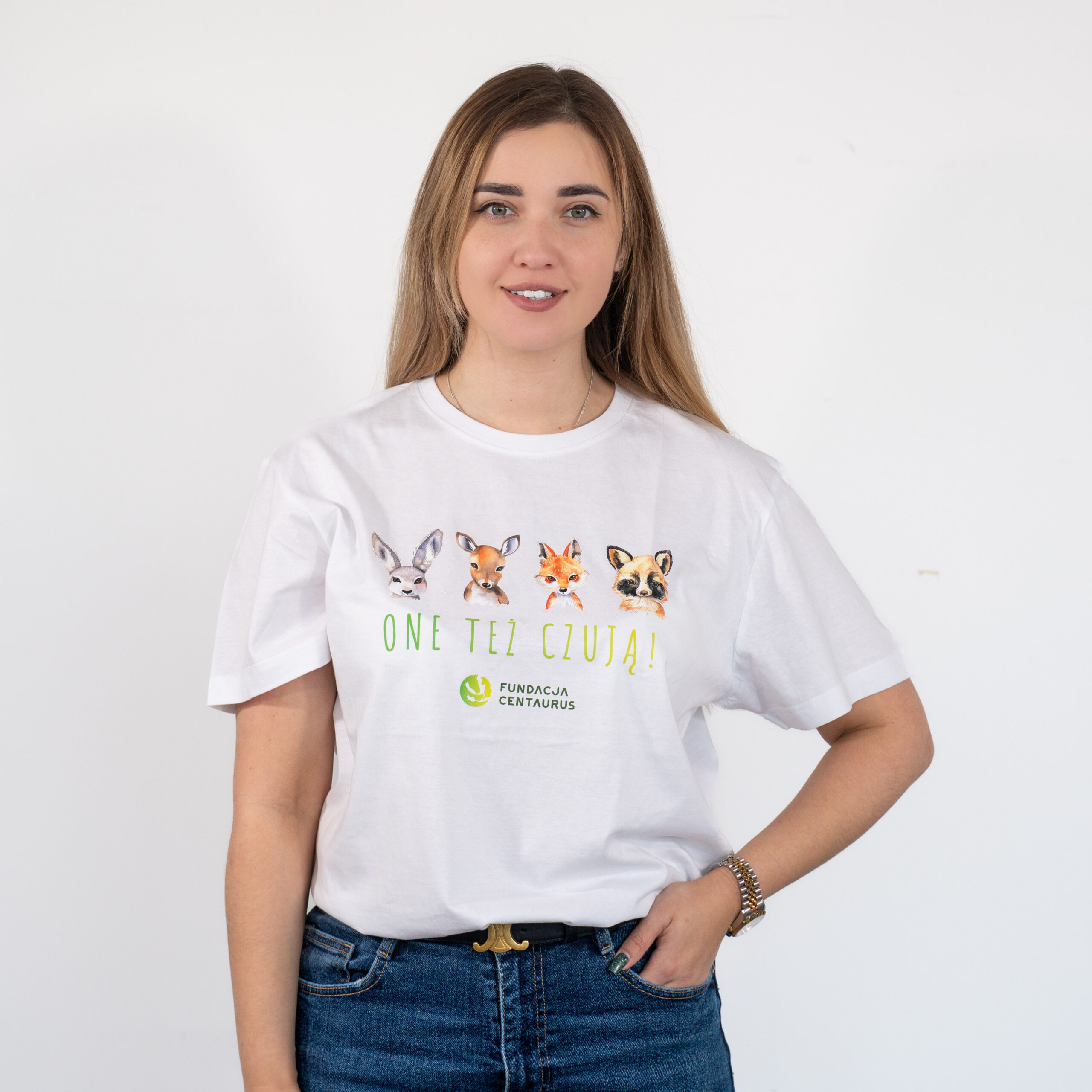 Koszulka biała unisex - One też czują