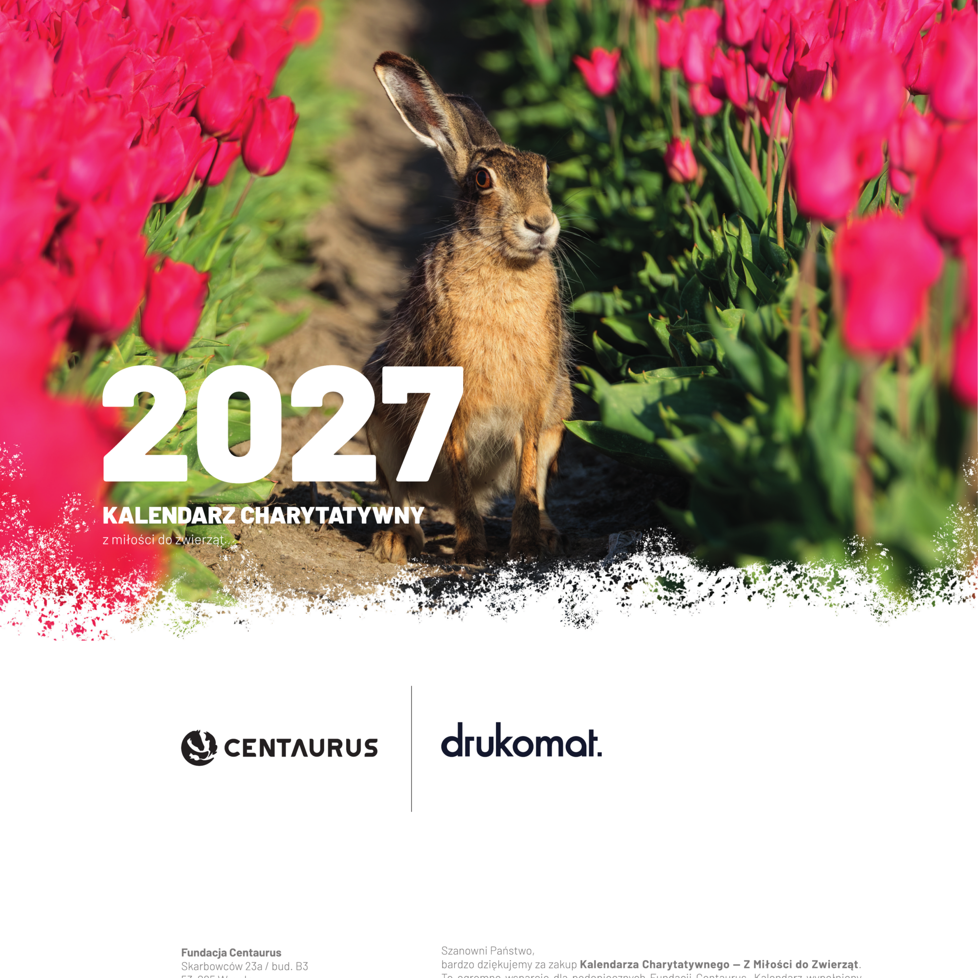 Kalendarz charytatywny 2027 - zwierzęta dzikie